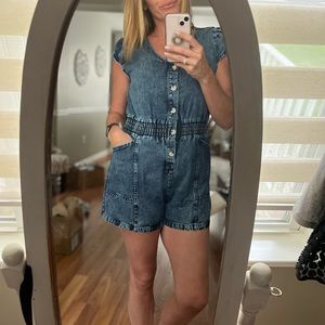 Denim Short Sleeve Romper
